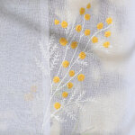 Vitrage droit tamine broderie mimosa - la paire - blancheporte