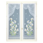 Vitrage droit maille dentelle motif arums - la paire - blancheporte