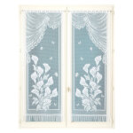 Vitrage droit maille dentelle motif arums - la paire - blancheporte