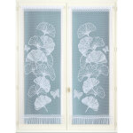 Vitrage droit maille dentelle motif gingko - la paire - blancheporte