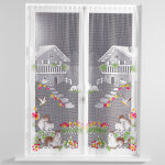 Vitrage droit motif cureuils - paire - blancheporte
