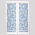 Vitrages droits motifs plumes finition passe - tringle - paire - blancheporte
