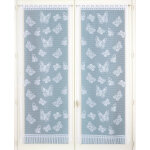 Vitrage droit papillons - la paire - blancheporte