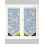 Vitrage droit pointe maille dentelle motif bucolique - la paire - blancheporte