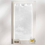 Vitrage droit voile uni finition pattes - blancheporte