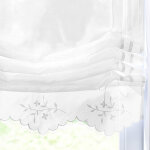 Vitrage macram� brod� finition passe - tringle - blancheporte