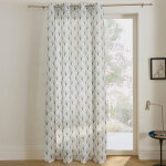 Voilage brod� motif art d�co - finition oeillets - blancheporte