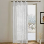 Voilage brod� motif graphique - finition oeillets - blancheporte