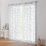Voilage clairi�re imprim� feuilles - blancheporte