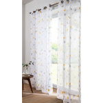 Voilage clairi�re imprim� feuilles - blancheporte