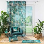 Voilage feuillages imprim� m�tallis� - blancheporte