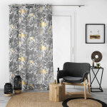 Voilage feuilles palmier, imprim� m�tallis�, finition ?illets - blancheporte