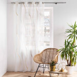 Voilage impression m�tallis�e, motif serpentin, finition ?illets - blancheporte