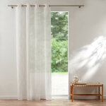 Voilage motif gomtrique - finition ?illets - blancheporte