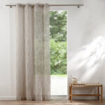 Voilage motif g�om�trique - finition ?illets - blancheporte