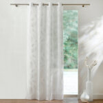 Voilage motif plumes - finition ?illets - blancheporte