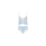 Bluebella caraco et short en satin luxueux isabella bleu eau glace / blanc