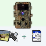 Camra de chasse 64mp hd 1296p et nocturne vision, 0, 1s vitesse de dclenchement ip66 tanche, carte ...