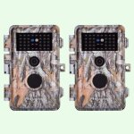 Pack x2 camras de chasse nocturne vision 64mp hd 2304 * 1296p, dtection de mouvement pir de 70 tanche ...