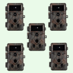 Pack x5 camras pige photo 64mp hd 1296p avec son et vision nocturne, dtecteur de mouvement no glow ...