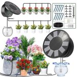 Arrosage goutte  goutte energie solaire, couvercle rond kit arrosage automatique pour intrieur et exterieur ...