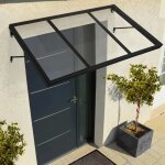 Auvent de porte marquise d'entre josy noir 90 x 140 cm verrire