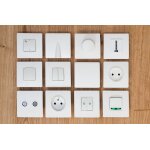 Bouton poussoir diwone borne - auto vis et griffes coloris blanc