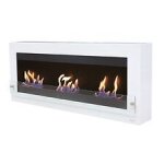 Chemine  l'thanol grand format avec 3 feux et verre dcoratif