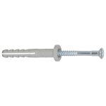 Cheville  frapper fischer n - f 5 x 25 / 1 avec collerette plate et clou  empreinte pozi en acier lectrozin ...