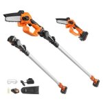 Elagueuse �lectrique sur perche - vevor - elagueuse � perche sans fil tron�onneuse batterie 20v 2ah 13cm ...