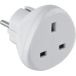 Electraline 70058 adaptateur de voyage uk vers france / europe, blanc