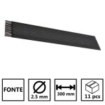 Electrode soudage fonte 2. 5 x 300mm baguettes soudure arc fonte - blister de 11 baguettes enrobes - ...