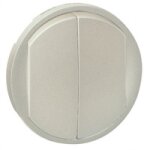 Enjoliveur large c�liane pour double interrupteur , va - et - vient ou poussoir - finition titane - legrand ...