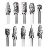 Ensemble de fraises rotatives � double coupe en acier au carbure pour outil rotatif, tige de 10 pi�ces ...