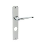 Poign�es sur plaques � cylindre rond 26, 5 mm - zamak chrom� - riv bloc vachette