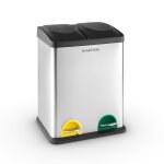 Klarstein ecosyst�me 2x18 poubelle � p�dale inox 36l recyclage �cologie