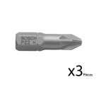 Lot de 3 embouts de vissage extra - dure pozidriv pz3 à queue 6 pans mâle 1 / 4 longueur 25 mm bosch ... Lot de 3 embouts de vissage extra - dure pozidriv pz3 à queue 6 pans mâle 1 / 4 longueur 25 mm bosch ...