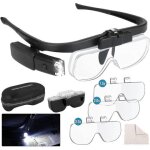 Lunettes loupe bandeau avec lumi�re, loupe mains libres � montage sur t�te �clair�e par led avec 3 lentilles ...
