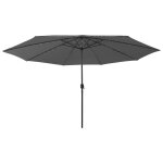 Parasol mobilier de jardin d'ext�rieur avec led et m�t en m�tal 400 cm anthracite helloshop26 02 0008179 ...