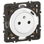 Prise de courant avec terre + 1 usb - c legrand cliane blanc
