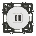 Prise double usb legrand blanche celiane