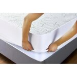 Protège matelas - bambou - 160 x 200 cm - imperméable - bonnet 35 cm - naturel Protège matelas - bambou - 160 x 200 cm - imperméable - bonnet 35 cm - naturel