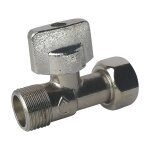 Robinet de wc 1 / 4 de tour droit nickel m12 / 17 - ecrou prisonnier 12 / 17