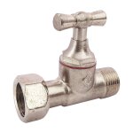 Robinet de wc droit nickel� brut m12 / 17 - ecrou prisonnier 12 / 17