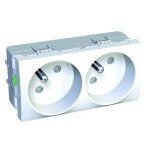 Schneider alb45222 - altira prise de courant 2p + t 16a 2 postes fixe 45
