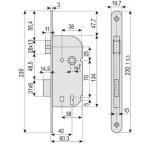 Serrures � larder - p�ne dormant et 1 / 2 tour - axe 40 mm - par 2 - 240 jpm