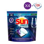 Sun - lot de 4 x 30 capsules lave - vaisselle optimum tout en 1 (120 lavages)