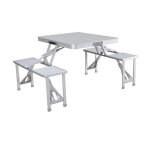 Table de pique - nique marbueno aluminium gris 136 x 67 x 85 cm