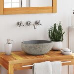 Vidaxl lavabo en pierre de rivi�re ovale 29 - 38 cm