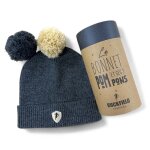 Bonnet pompon amovible ruckfield gris anthracite chin�